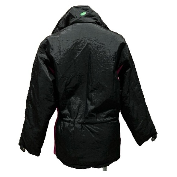 Roffe Men’s Super Charger Ski Jacket Vintage Black Neon Pink Green Small Zip Up - Picture 4 of 13